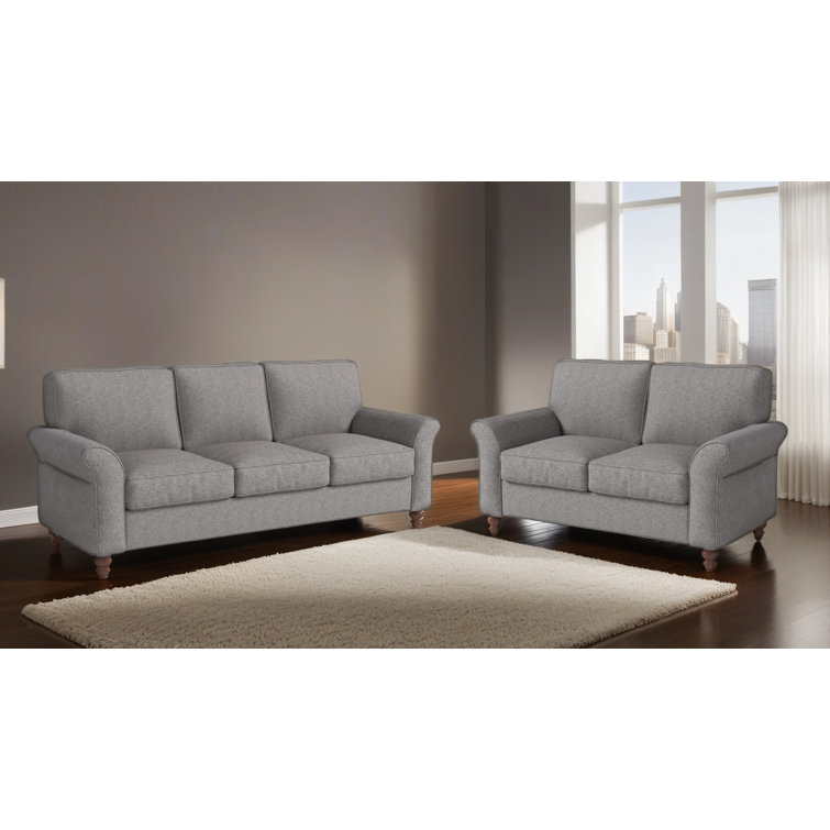 Aulora Collection Classic 2-Piece Living Room Set Apartment Compact Sofa Loveseat