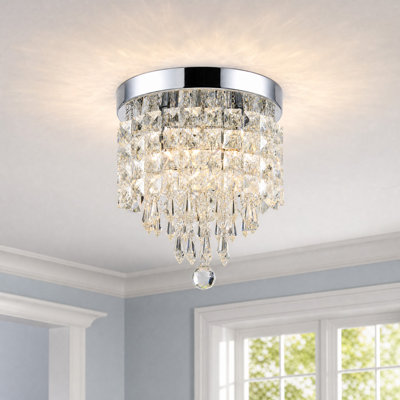 Cheyan  3-Light Crystal Chandelier Flush Mount Ceiling Light