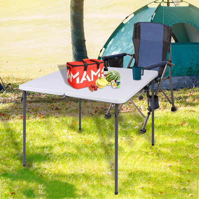 REDCAMP 34" Plastic Folding Table, Square Card Table Portable Picnic Table