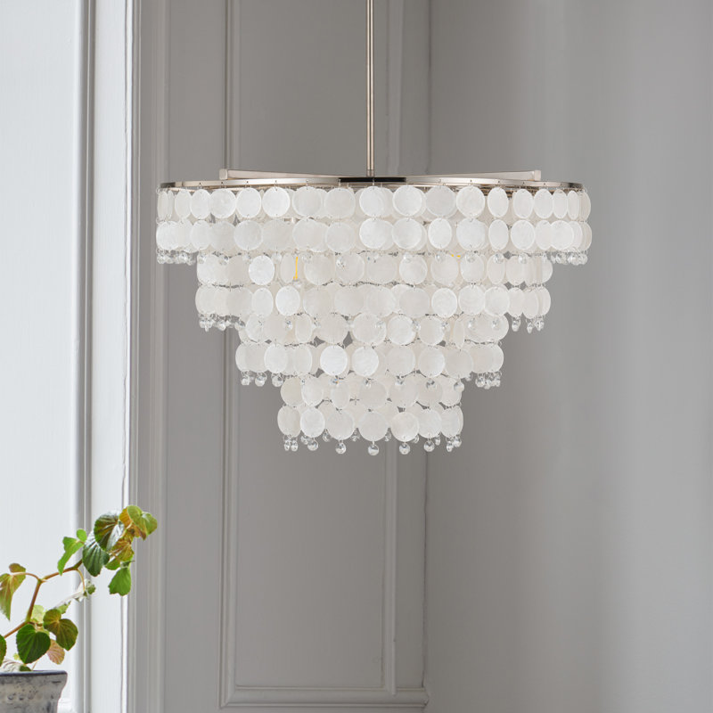 Ikraan 4 - Light Dimmable Tiered Chandelier, Brushed Nickel