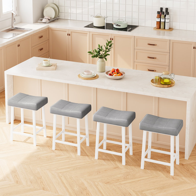 Counter Stool, White, Grey
