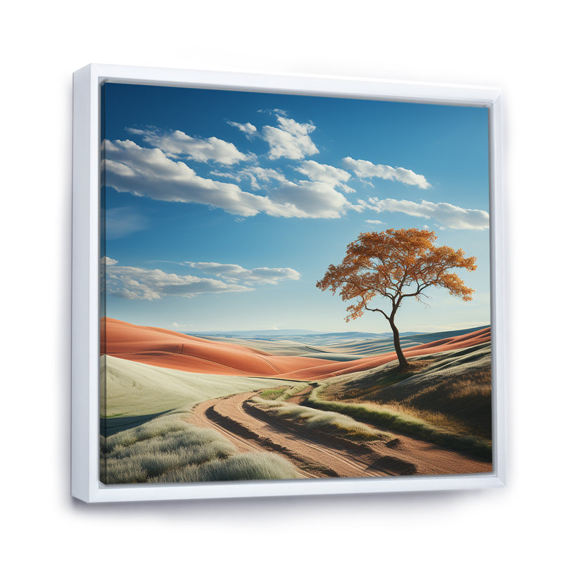 «Minimalisme Prairie Tranquility», photographie sur toile, H 24 po x l 24 po x P 1 po, Cadre flottant blanc