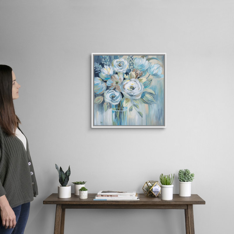 Flourish - reproduction d'art sur toile, Cadre flottant blanc, H 21,7 po x l 21,7 po x P 1,75 po