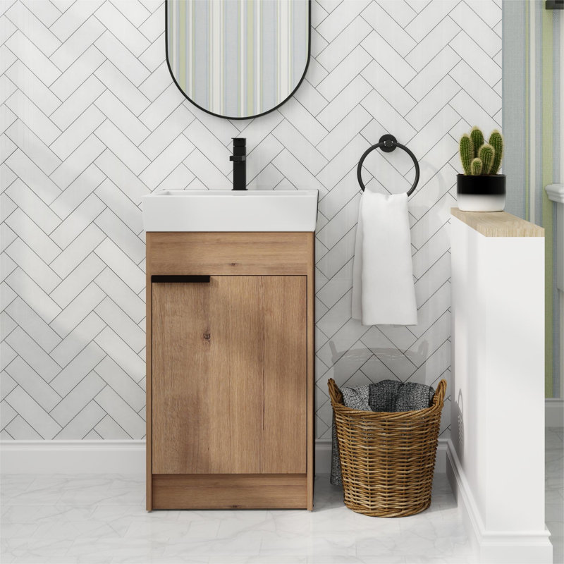 Bonne 19.01'' Single Bathroom Vanity with Ceramic Top
