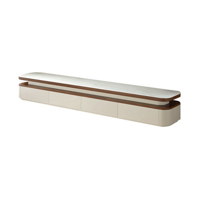 Modern Beige Sintered Stone Manufactured Wood TV Stands