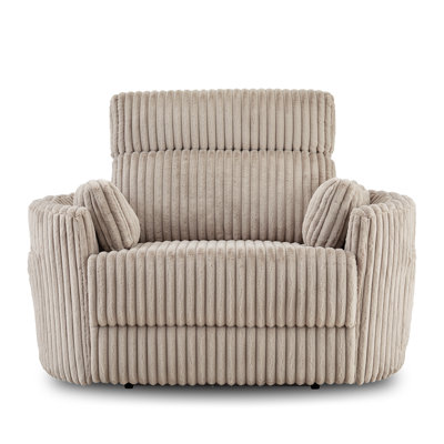 54.4" Wide Oversized Recliner Chair with Plush Faux Rabbit Fur, USB Charging Port & Adjustable Backrest 