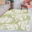 Craigwood High-Low Two-Tone Monstera Leaf Light Green/Ivory Indoor/Outdoor Rug-1773960082