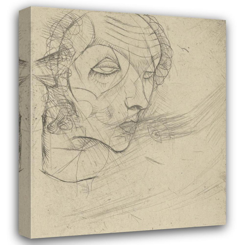 "Autoportrait" par Egon Schiele - Art mural sur toile tendue avec châssis, H 24 po x l 17 po