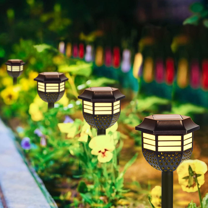 Satin Black Solar Powered Integrated LED Pathway Light Kit