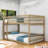 Queen Over Queen Wooden Bunk Bed With Detachable Design And Ladder-1584429746