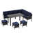 7-Piece Outdoor Patio Furniture Set – Waterproof Cushioned Seats & Glass Table Included-548971837