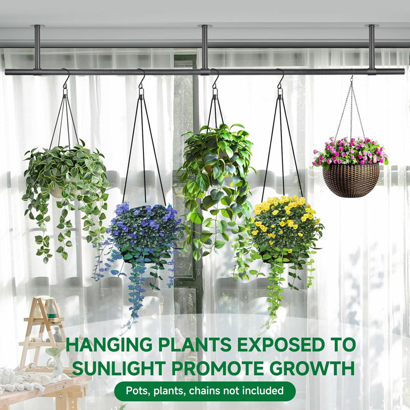 Pot à fleurs suspendu - Support à plante d'intérieur pour plafond de fenêtre