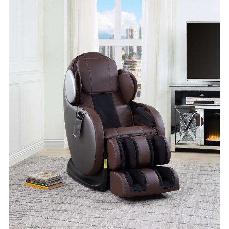 Fauteuil de massage en cuir synthétique Pacari, Chocolat