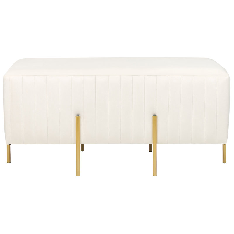 Mazon Velvet Upholstered Bench, Cream