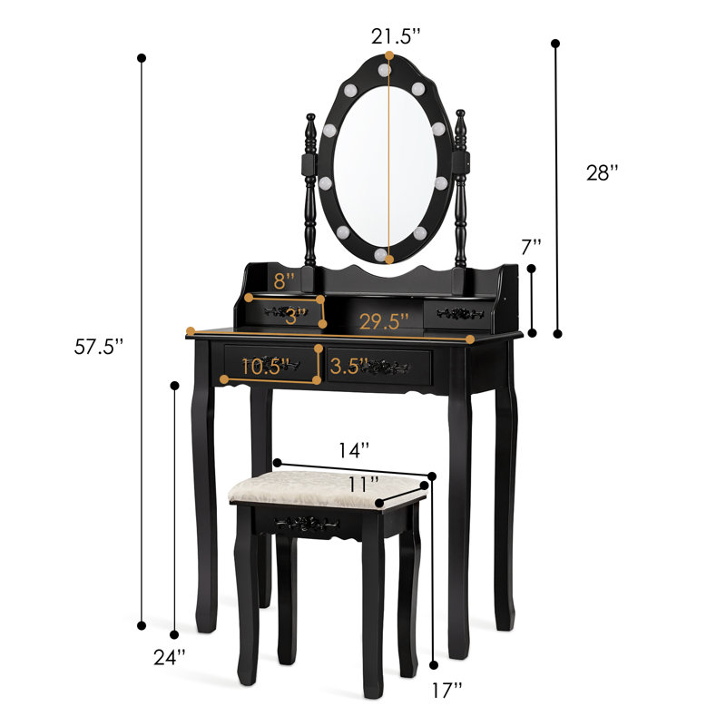 Ensemble coiffeuse et tabouret Anastasija