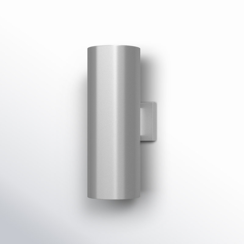 Applique murale d'extérieur à 2 ampoules Dylan, H 14,25 po x l 5,13 po x P 5,13 po, Argent, Non