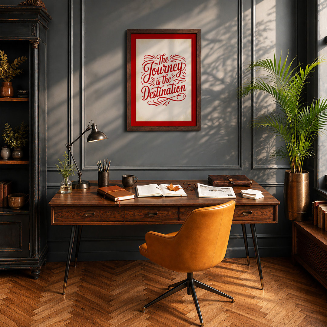The Journey is the Destination Vintage - Framed Print