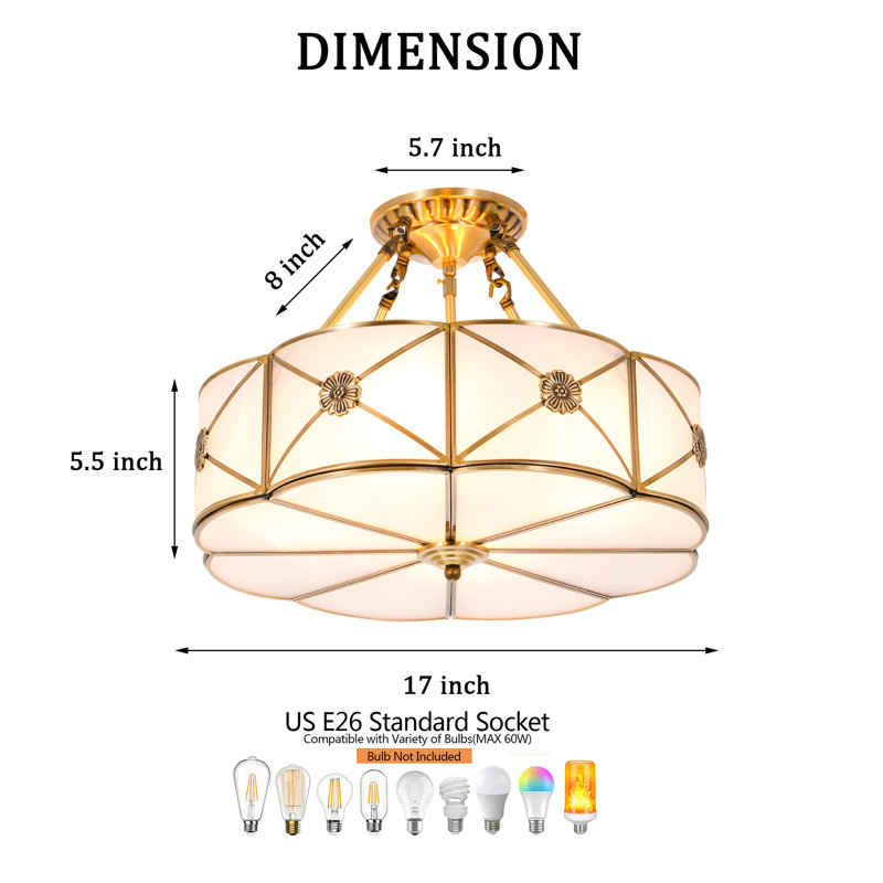 4-Light 17" Modern Gold Drum Chandelier