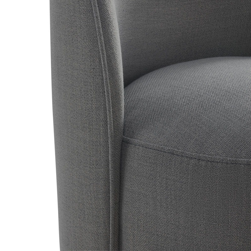 Chaise d'appoint rembourrée Sharlene, Effie en lin performance fumée