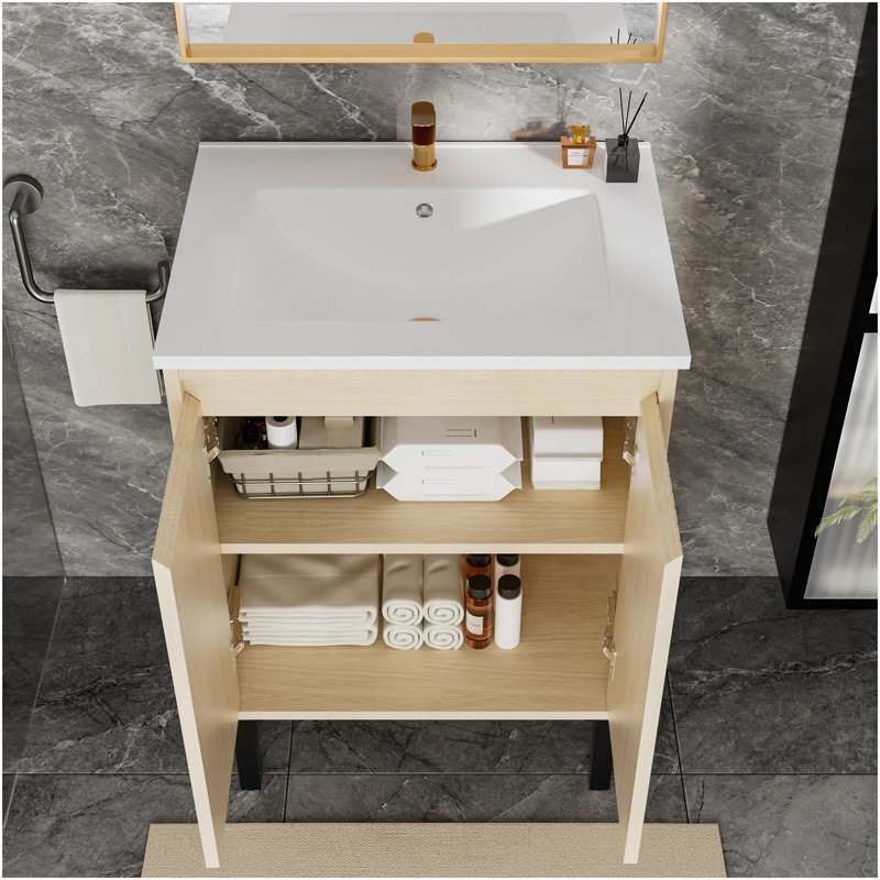 24 Inch Bathroom Vanity Without Sink, Oak