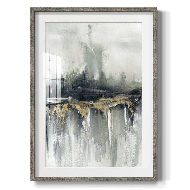 Indyscape et or - impression encadrée, H 19,5 po x l 16,5 po, Vieilli