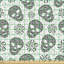 Gerow Skulls Daisies Hearts Circles Fabric