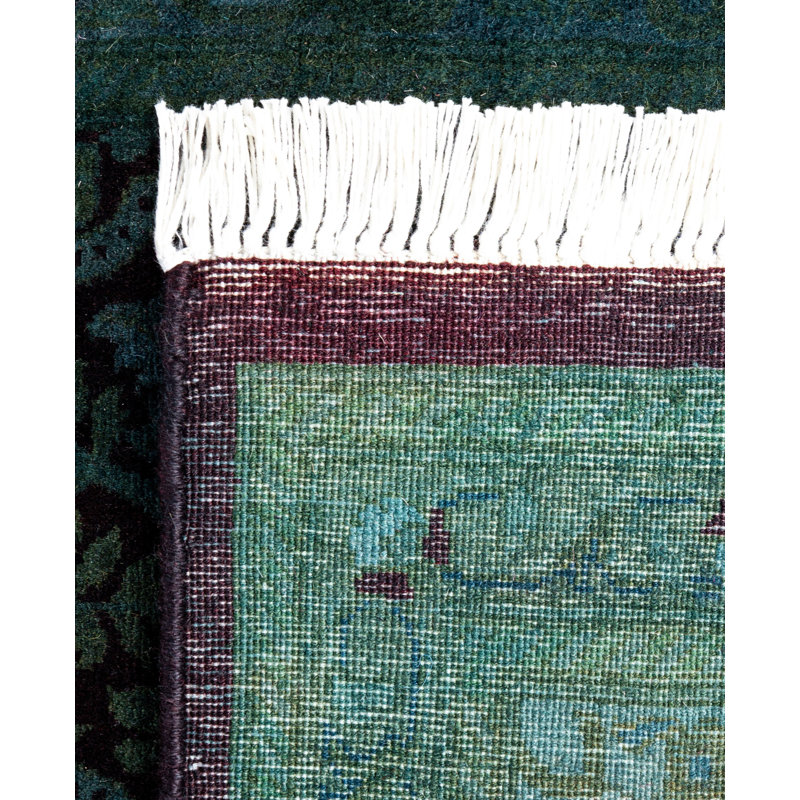 Overdyed One-of-a-Kind Runner 2'7" X 12'6" Hand Knotted Area Rug