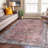 Transitional Bordered Vintage Machine Washable Non Slip Area Rug-479051996