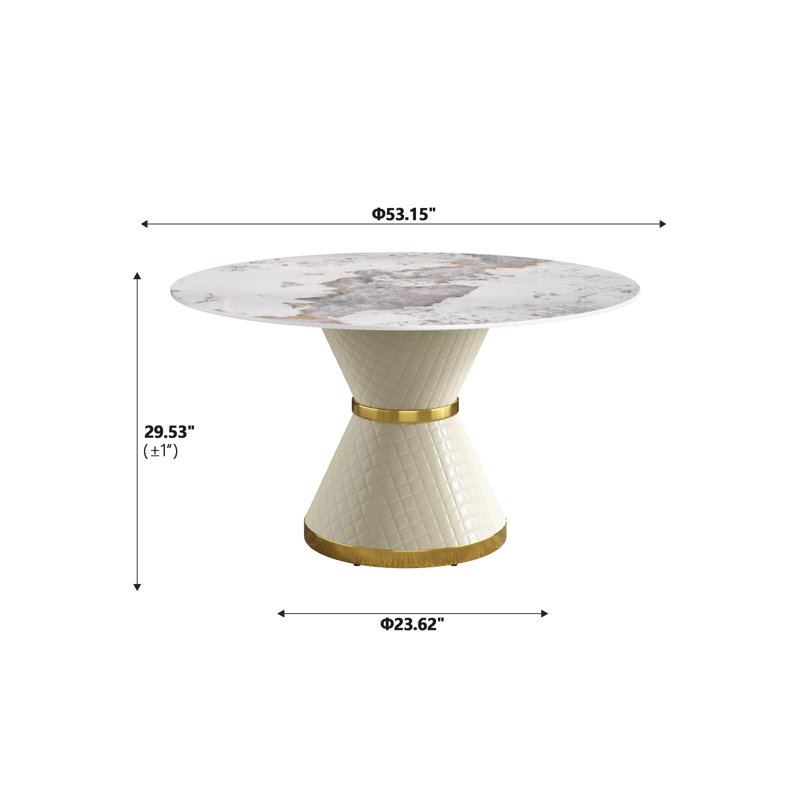 Table de salle à manger moderne en pierre frittée moderne, base en acier au carbone blanc pour 6
