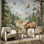 Papier peint forêt, montagnes, décoration murale amovible-177327025-177327024