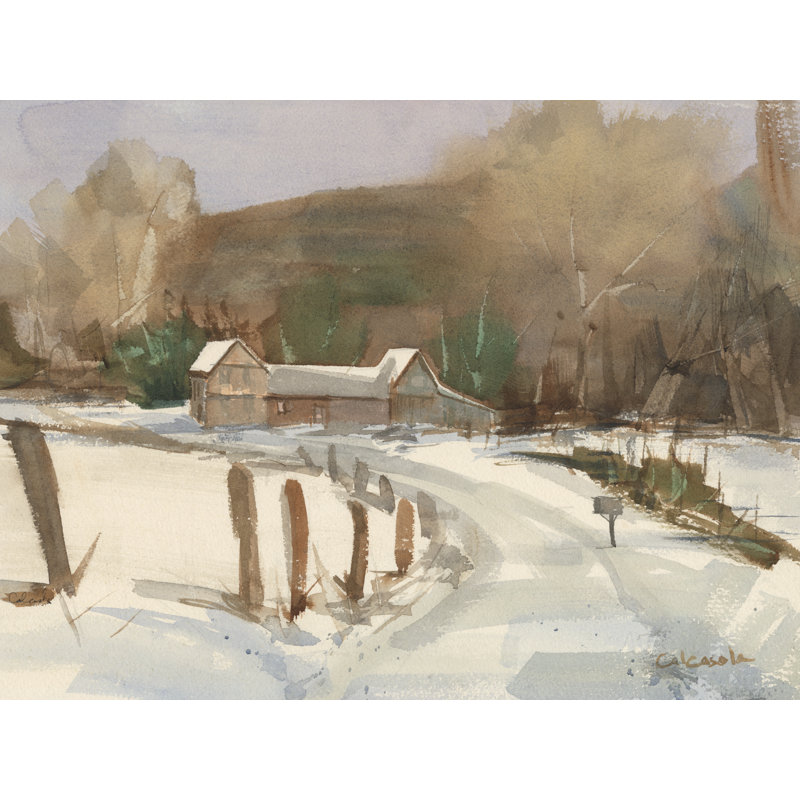 Tayseer Connected Barns by Stephen Calcasola - Wrapped Canvas Print, 30 cm H x 46 cm W