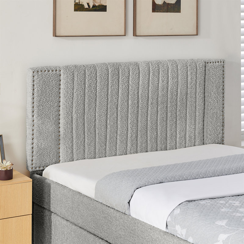Chenille Upholstered Bed with 2 Drawers and Pull-Out Trundle