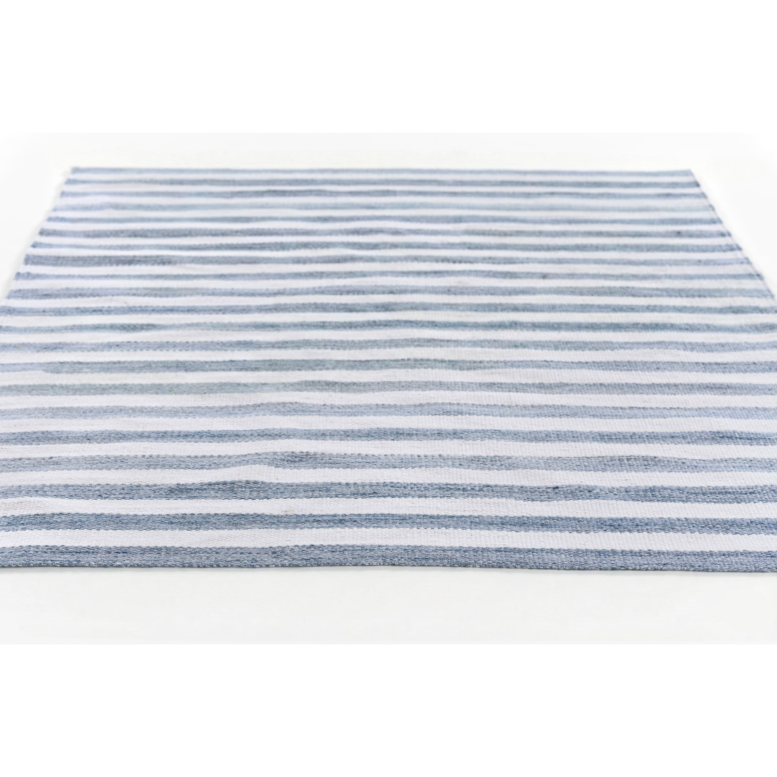 Rockaway Handwoven Indoor/Outdoor Striped Blue Rug, 2'3" X 8' Runner