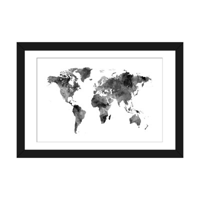 " World Map Series: Shades Of Gray (w/o Antarctica) " by Michael Tompsett