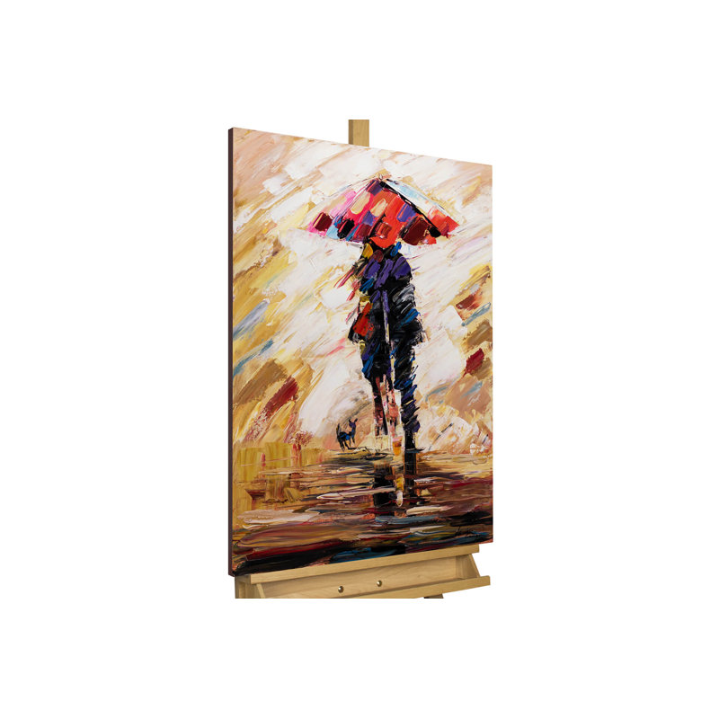 Hand -painted acrylic painting Under the Umbrella