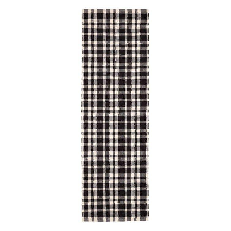 Tattersall Black Handwoven Indoor/Outdoor Rug