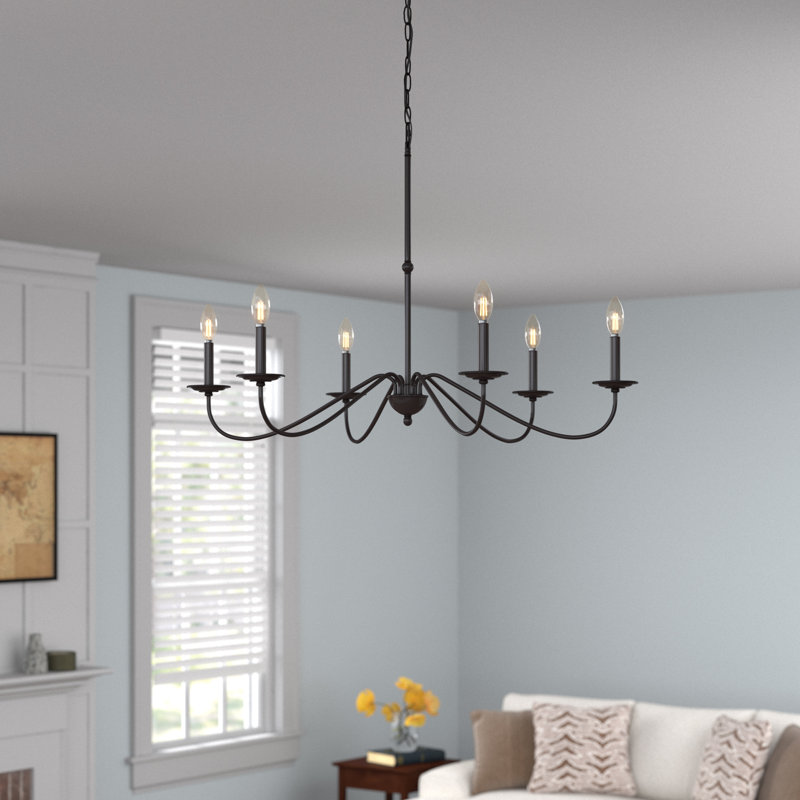 Lustre Wicklow Bohemian Farmhouse, Bronze frotté à l'huile, H 22 po x l 34,75 po x P 34,75 po