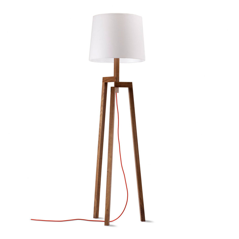 Stilt Tripod Floor Lamp, Walnut, White
