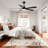 52" Modern Parchment-Textured 3CCT LED Caged Ceiling Fan with Remote Control, Double Sided Blades, 6-Speed