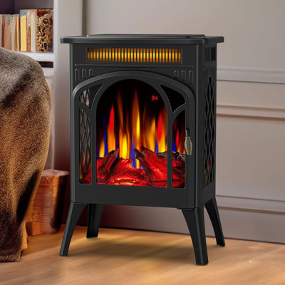 Michalitsa 24.3'' W Black Electric Fireplace with 5100 BTU