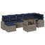 Ensemble de canapé de jardin avec coussin vidaXL 8 pièces gris et bleu marine-424762222