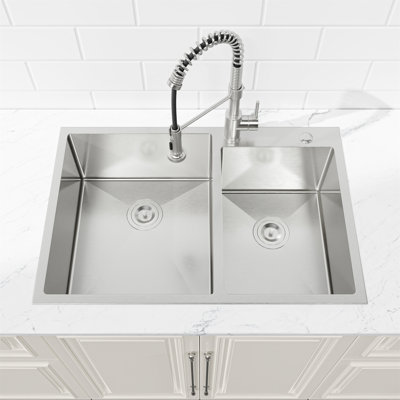 33"X19" Embedded Double Bowl Kitchen Sink