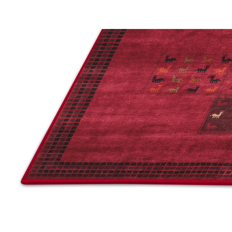 Tapis rouge / brun Contemporary, Rectangle 8 pi x 10 pi