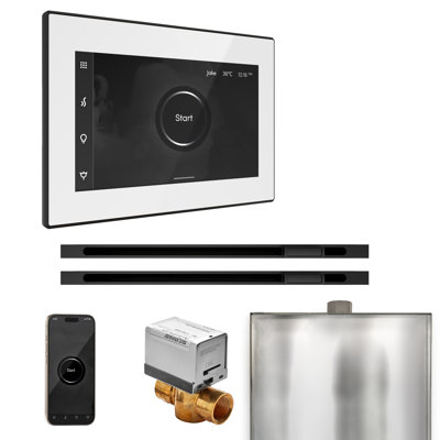 Ensemble de contrôle de douche à vapeur XButler Max avec contrôle iSteamX et tête de vapeur linéaire