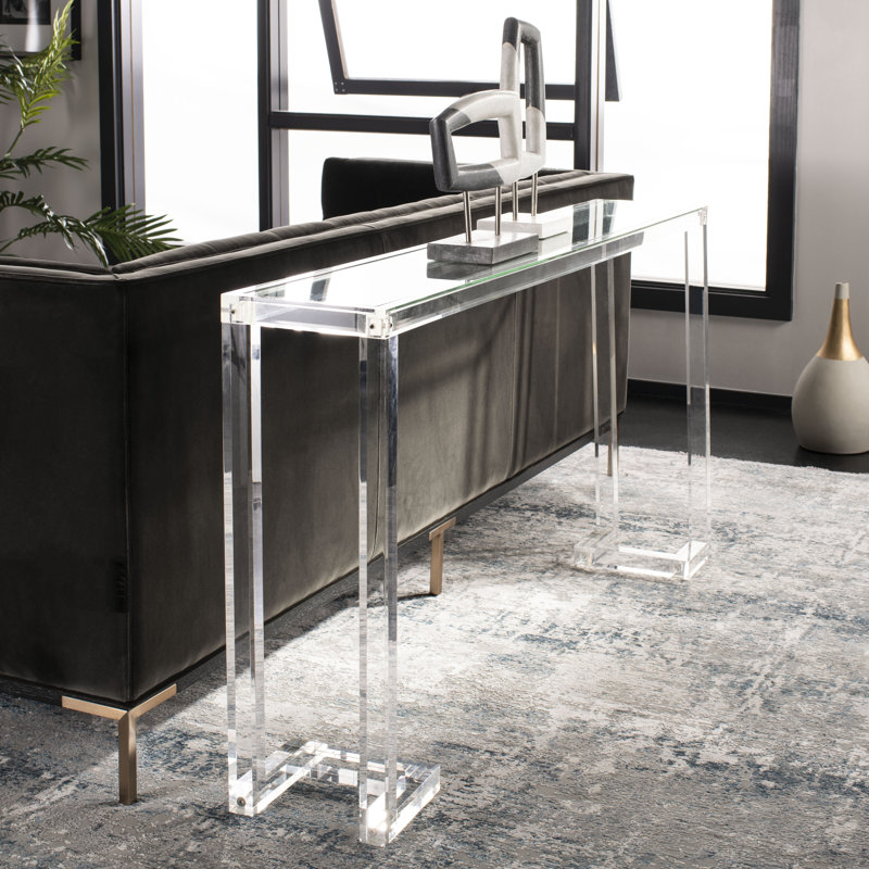Brockham 52'' Glass Top Console Table, Clear