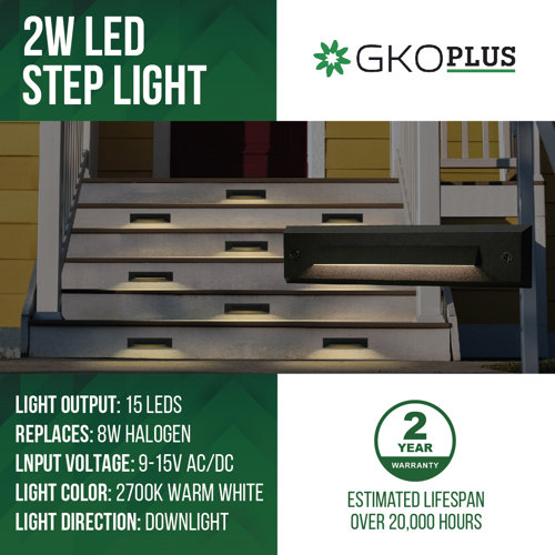 GKOplus Led Linear Step Lights 6 Pack Black | Wayfair