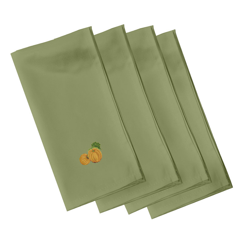 Serviette à imprimé citrouille, L 18 po x L 18 po, gris