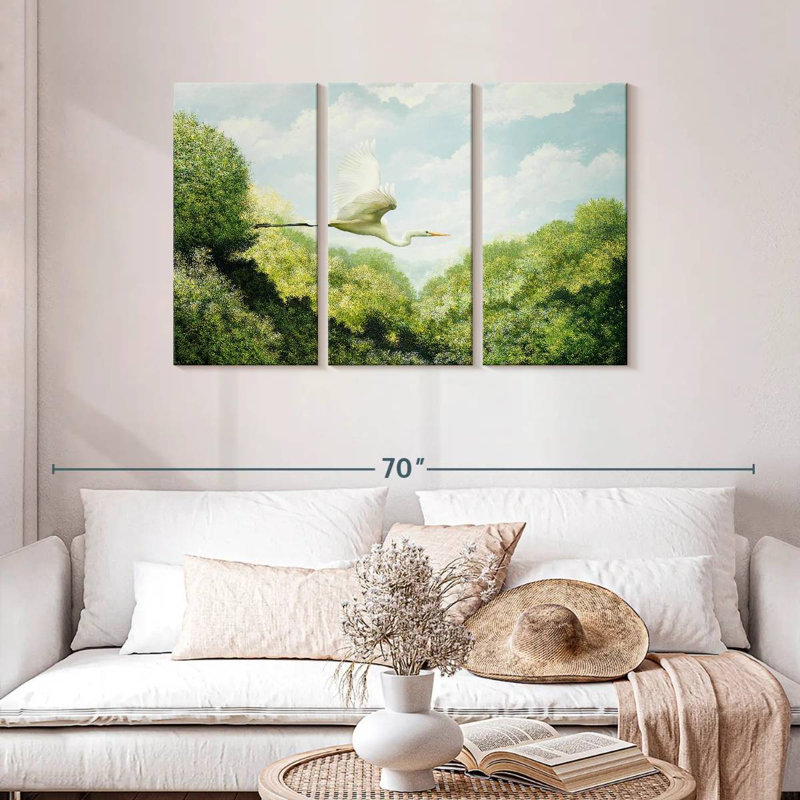 Brampt Flying Egret, 28" H x 45" W