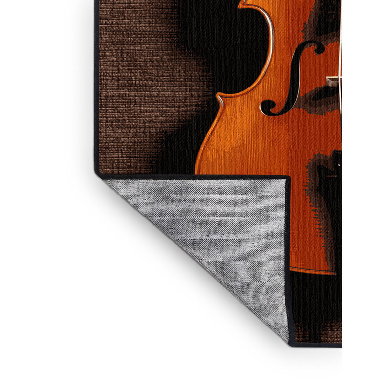 Washable Cello Music Area Rug, Round 5'