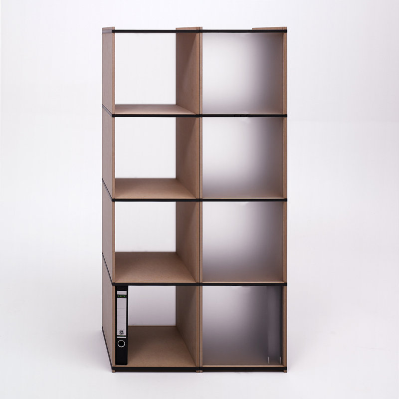 140cm H x 35cm W Wood Standard Bookcase, Beige